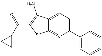 (3-amino-4-methyl-6-phenylthieno[2,3-b]pyridin-2-yl)(cyclopropyl)methanone 구조식 이미지