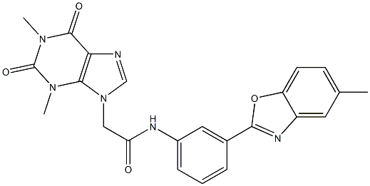 2-(1,3-dimethyl-2,6-dioxo-1,2,3,6-tetrahydro-9H-purin-9-yl)-N-[3-(5-methyl-1,3-benzoxazol-2-yl)phenyl]acetamide Structure