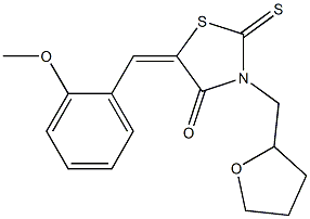 5-(2-methoxybenzylidene)-3-(tetrahydro-2-furanylmethyl)-2-thioxo-1,3-thiazolidin-4-one Structure