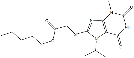 pentyl [(7-isopropyl-3-methyl-2,6-dioxo-2,3,6,7-tetrahydro-1H-purin-8-yl)sulfanyl]acetate 구조식 이미지