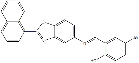 4-bromo-2-({[2-(1-naphthyl)-1,3-benzoxazol-5-yl]imino}methyl)phenol Structure