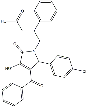4-[3-benzoyl-2-(4-chlorophenyl)-4-hydroxy-5-oxo-2,5-dihydro-1H-pyrrol-1-yl]-3-phenylbutanoic acid 구조식 이미지