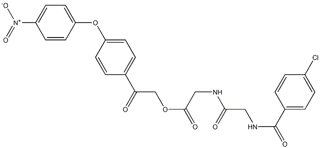 2-(4-{4-nitrophenoxy}phenyl)-2-oxoethyl ({[(4-chlorobenzoyl)amino]acetyl}amino)acetate 구조식 이미지