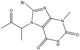 8-bromo-3-methyl-7-(1-methyl-2-oxopropyl)-3,7-dihydro-1H-purine-2,6-dione 구조식 이미지