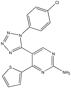 5-[1-(4-chlorophenyl)-1H-tetraazol-5-yl]-4-(2-thienyl)-2-pyrimidinylamine Structure