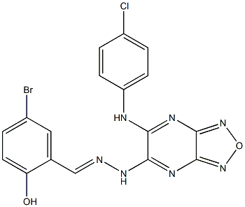 5-bromo-2-hydroxybenzaldehyde [6-(4-chloroanilino)[1,2,5]oxadiazolo[3,4-b]pyrazin-5-yl]hydrazone Structure