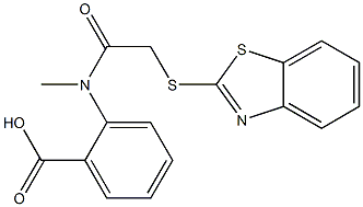 2-[[(1,3-benzothiazol-2-ylsulfanyl)acetyl](methyl)amino]benzoic acid Structure