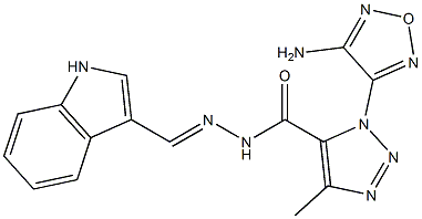 1-(4-amino-1,2,5-oxadiazol-3-yl)-N'-(1H-indol-3-ylmethylene)-4-methyl-1H-1,2,3-triazole-5-carbohydrazide 구조식 이미지