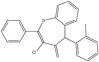 3-chloro-4-methylene-5-(2-methylphenyl)-2-phenyl-4,5-dihydro-1-benzoxepine Structure