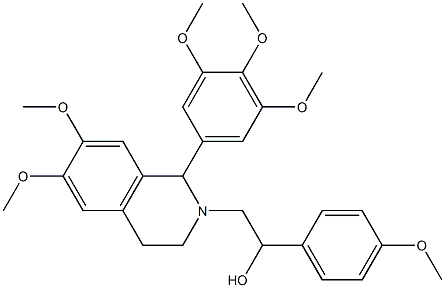 2-(6,7-dimethoxy-1-(3,4,5-trimethoxyphenyl)-3,4-dihydro-2(1H)-isoquinolinyl)-1-(4-methoxyphenyl)ethanol 구조식 이미지