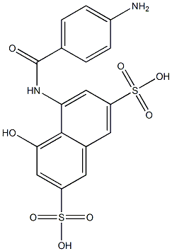 1-Hydroxy-8-(4'-aminobenzoylamino)naphthalene-3,6-disulfonic acid Structure