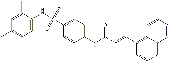 (E)-N-{4-[(2,4-dimethylanilino)sulfonyl]phenyl}-3-(1-naphthyl)-2-propenamide 구조식 이미지