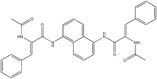 (Z)-2-(acetylamino)-N-(5-{[(Z)-2-(acetylamino)-3-phenyl-2-propenoyl]amino}-1-naphthyl)-3-phenyl-2-propenamide 구조식 이미지