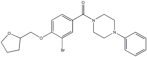 [3-bromo-4-(tetrahydro-2-furanylmethoxy)phenyl](4-phenyl-1-piperazinyl)methanone Structure