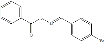 N-[(E)-(4-bromophenyl)methylidene]-N-[(2-methylbenzoyl)oxy]amine 구조식 이미지