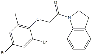 2-(2,4-dibromo-6-methylphenoxy)-1-(2,3-dihydro-1H-indol-1-yl)-1-ethanone 구조식 이미지