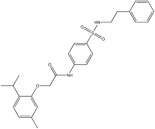 2-(2-isopropyl-5-methylphenoxy)-N-{4-[(phenethylamino)sulfonyl]phenyl}acetamide 구조식 이미지