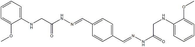 2-(2-methoxyanilino)-N'-{(E)-[4-({(E)-2-[2-(2-methoxyanilino)acetyl]hydrazono}methyl)phenyl]methylidene}acetohydrazide 구조식 이미지