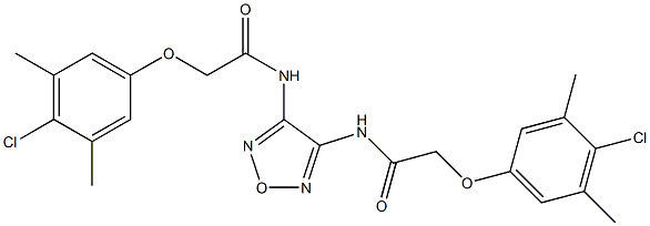 2-(4-chloro-3,5-dimethylphenoxy)-N-(4-{[2-(4-chloro-3,5-dimethylphenoxy)acetyl]amino}-1,2,5-oxadiazol-3-yl)acetamide 구조식 이미지