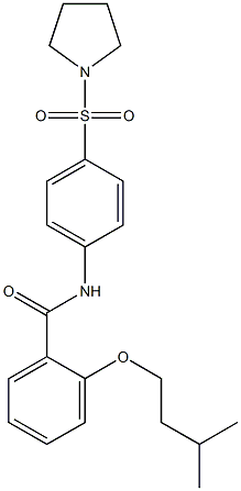 2-(isopentyloxy)-N-[4-(1-pyrrolidinylsulfonyl)phenyl]benzamide 구조식 이미지