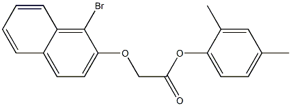 2,4-dimethylphenyl 2-[(1-bromo-2-naphthyl)oxy]acetate 구조식 이미지