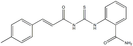 2-[({[(E)-3-(4-methylphenyl)-2-propenoyl]amino}carbothioyl)amino]benzamide Structure