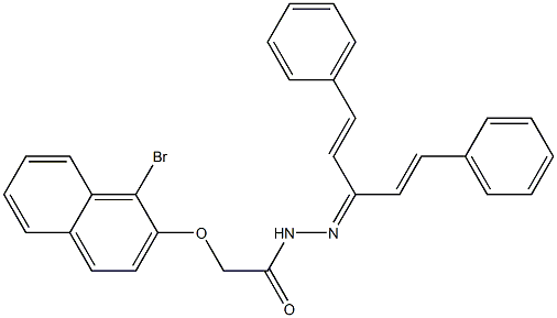 2-[(1-bromo-2-naphthyl)oxy]-N'-{(E)-3-phenyl-1-[(E)-2-phenylethenyl]-2-propenylidene}acetohydrazide Structure