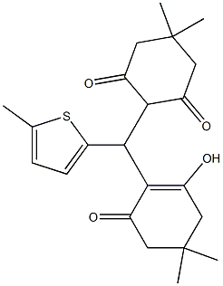 2-[(2-hydroxy-4,4-dimethyl-6-oxo-1-cyclohexen-1-yl)(5-methyl-2-thienyl)methyl]-5,5-dimethyl-1,3-cyclohexanedione Structure