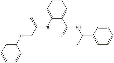 2-[(2-phenoxyacetyl)amino]-N-(1-phenylethyl)benzamide 구조식 이미지