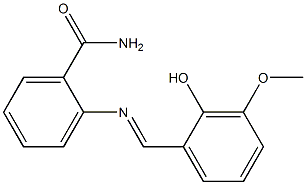 2-{[(E)-(2-hydroxy-3-methoxyphenyl)methylidene]amino}benzamide 구조식 이미지