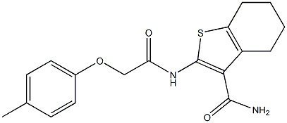 2-{[2-(4-methylphenoxy)acetyl]amino}-4,5,6,7-tetrahydro-1-benzothiophene-3-carboxamide Structure