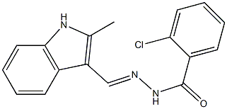 2-chloro-N'-[(E)-(2-methyl-1H-indol-3-yl)methylidene]benzohydrazide 구조식 이미지