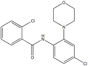 2-chloro-N-[4-chloro-2-(4-morpholinyl)phenyl]benzamide 구조식 이미지