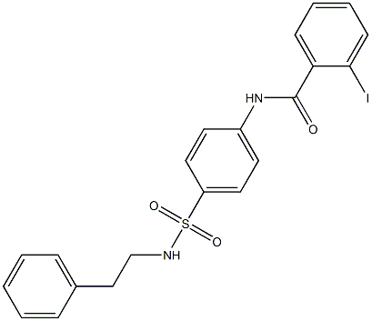 2-iodo-N-{4-[(phenethylamino)sulfonyl]phenyl}benzamide 구조식 이미지