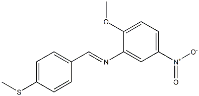 N-(2-methoxy-5-nitrophenyl)-N-{(E)-[4-(methylsulfanyl)phenyl]methylidene}amine Structure