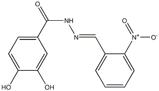 3,4-dihydroxy-N'-[(E)-(2-nitrophenyl)methylidene]benzohydrazide Structure