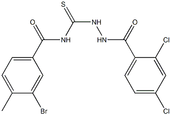 3-bromo-N-{[2-(2,4-dichlorobenzoyl)hydrazino]carbothioyl}-4-methylbenzamide 구조식 이미지