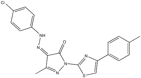 3-methyl-1-[4-(4-methylphenyl)-1,3-thiazol-2-yl]-1H-pyrazole-4,5-dione 4-[N-(4-chlorophenyl)hydrazone] 구조식 이미지