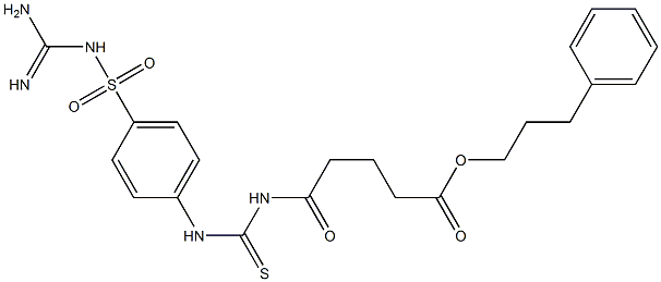 3-phenylpropyl 5-({[4-({[amino(imino)methyl]amino}sulfonyl)anilino]carbothioyl}amino)-5-oxopentanoate 구조식 이미지