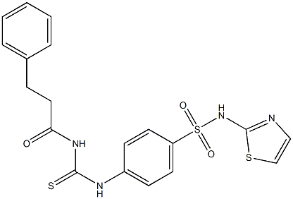 4-({[(3-phenylpropanoyl)amino]carbothioyl}amino)-N-(1,3-thiazol-2-yl)benzenesulfonamide 구조식 이미지