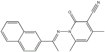 4,6-dimethyl-1-{[(E)-1-(2-naphthyl)ethylidene]amino}-2-oxo-1,2-dihydro-3-pyridinecarbonitrile Structure