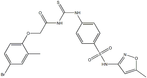 4-[({[2-(4-bromo-2-methylphenoxy)acetyl]amino}carbothioyl)amino]-N-(5-methyl-3-isoxazolyl)benzenesulfonamide 구조식 이미지