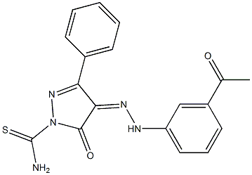 4-[(Z)-2-(3-acetylphenyl)hydrazono]-5-oxo-3-phenyl-1H-pyrazole-1(5H)-carbothioamide 구조식 이미지
