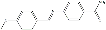 4-{[(E)-(4-methoxyphenyl)methylidene]amino}benzamide 구조식 이미지