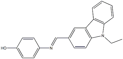 4-{[(E)-(9-ethyl-9H-carbazol-3-yl)methylidene]amino}phenol 구조식 이미지