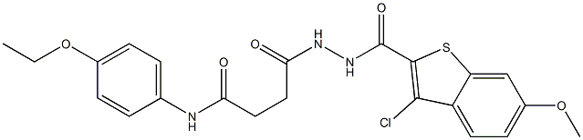 4-{2-[(3-chloro-6-methoxy-1-benzothiophen-2-yl)carbonyl]hydrazino}-N-(4-ethoxyphenyl)-4-oxobutanamide 구조식 이미지