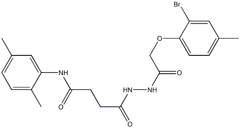 4-{2-[2-(2-bromo-4-methylphenoxy)acetyl]hydrazino}-N-(2,5-dimethylphenyl)-4-oxobutanamide 구조식 이미지