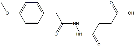4-{2-[2-(4-methoxyphenyl)acetyl]hydrazino}-4-oxobutanoic acid 구조식 이미지