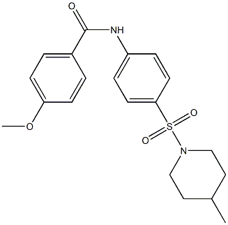 4-methoxy-N-{4-[(4-methyl-1-piperidinyl)sulfonyl]phenyl}benzamide 구조식 이미지