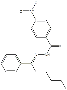 4-nitro-N'-[(E)-1-phenylhexylidene]benzohydrazide 구조식 이미지